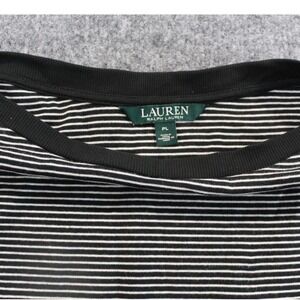 Lauren Ralph‎ Lauren PL Petite Small Striped Black White Top Shirt